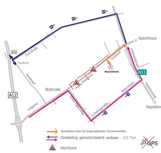 Wegomleiding-begraafplaats